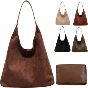 Brown Suede Bags for Women 2024 New Brown Suede Tote Bag for Women Suede Bag Brown Suede Purse Bag