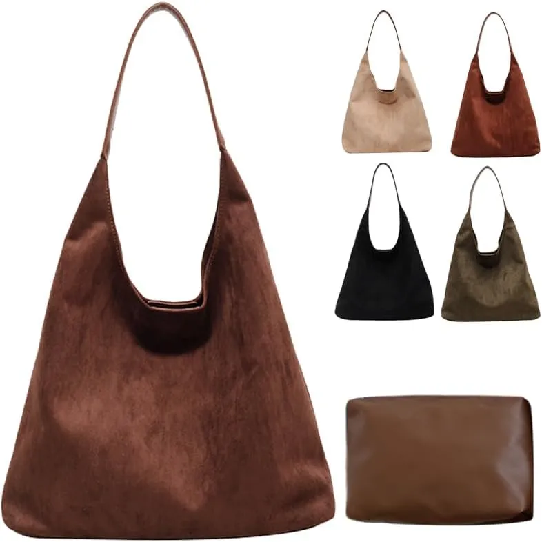 Brown Suede Bags for Women 2024 New Brown Suede Tote Bag for Women Suede Bag Brown Suede Purse Bag