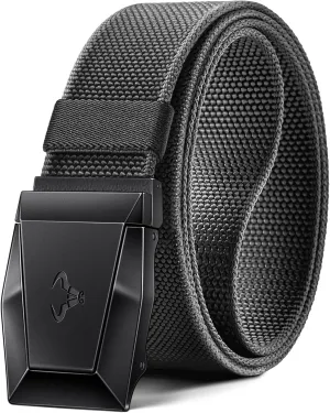 BULLIANT Tactical Belt for Men, Men Stretch Nylon Web Gift Belt 1.5"-Hiking Rigger Military Work-Quick Release