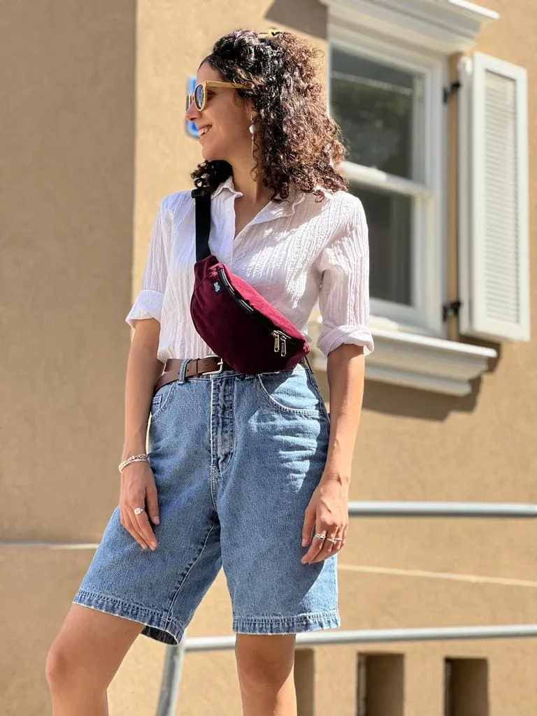 Burgundy Velvet 'Ronnie' Fanny Pack