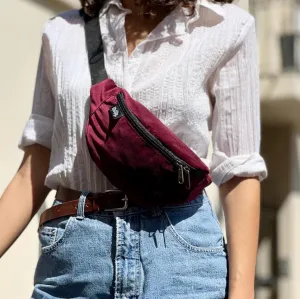 Burgundy Velvet 'Ronnie' Fanny Pack