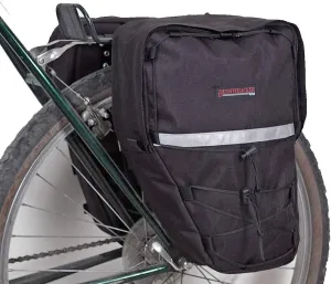 Bushwhacker Moab Black Bicycle Pannier Bags with Reflective Trim – Sold as Pair for Rear or Front Bike Rack – Ideal for Cycling, Grocery Storage, and Commuting Accessories