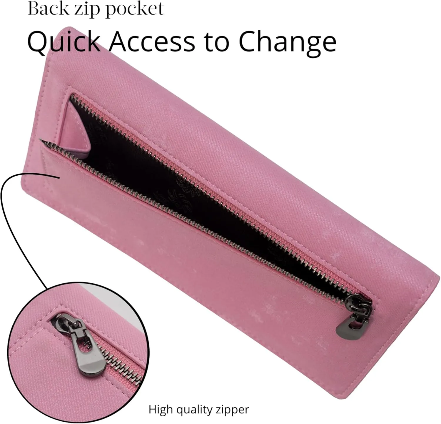 Bveyzi Ultra Slim Thin Leather RFID Blocking Credit Card Holder Bifold Clutch Wallets for Women