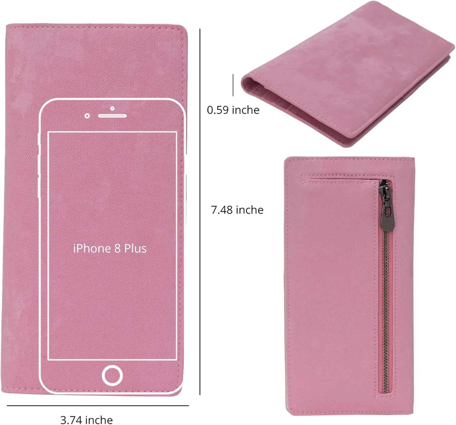 Bveyzi Ultra Slim Thin Leather RFID Blocking Credit Card Holder Bifold Clutch Wallets for Women