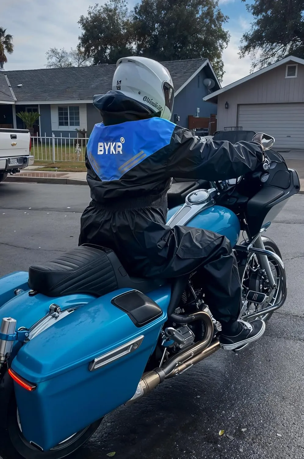 BYKR Waterproof Outdoors Motorcycle Rain Suits for Men & Women Cycling 2-Piece Breathable & Windproof Wet Weather Protection