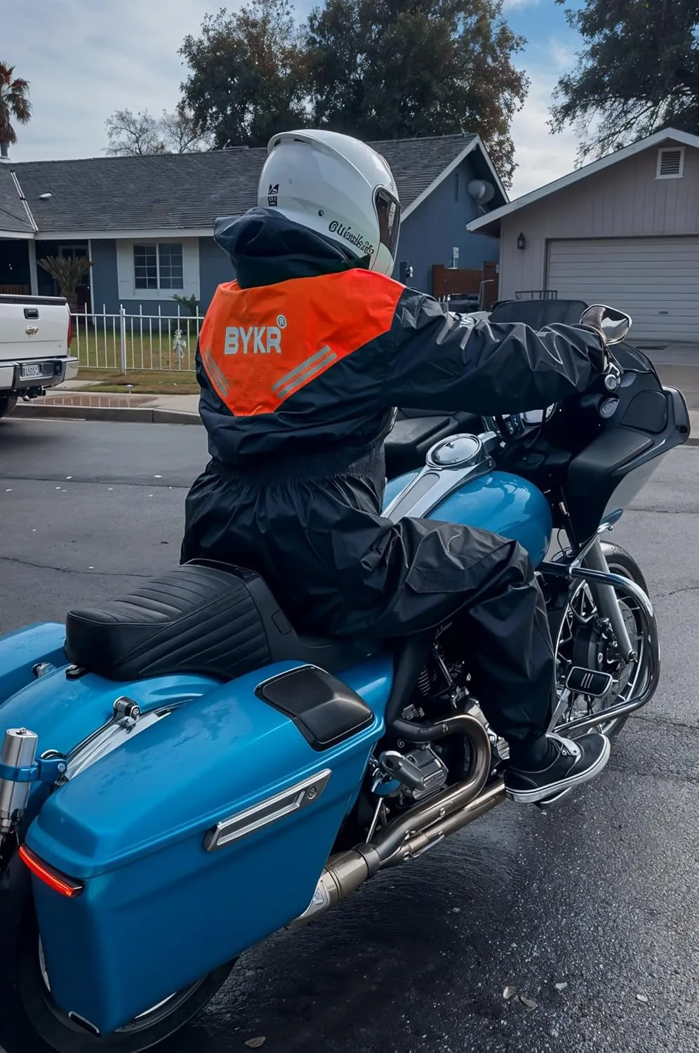 BYKR Waterproof Outdoors Motorcycle Rain Suits for Men & Women Cycling 2-Piece Breathable & Windproof Wet Weather Protection
