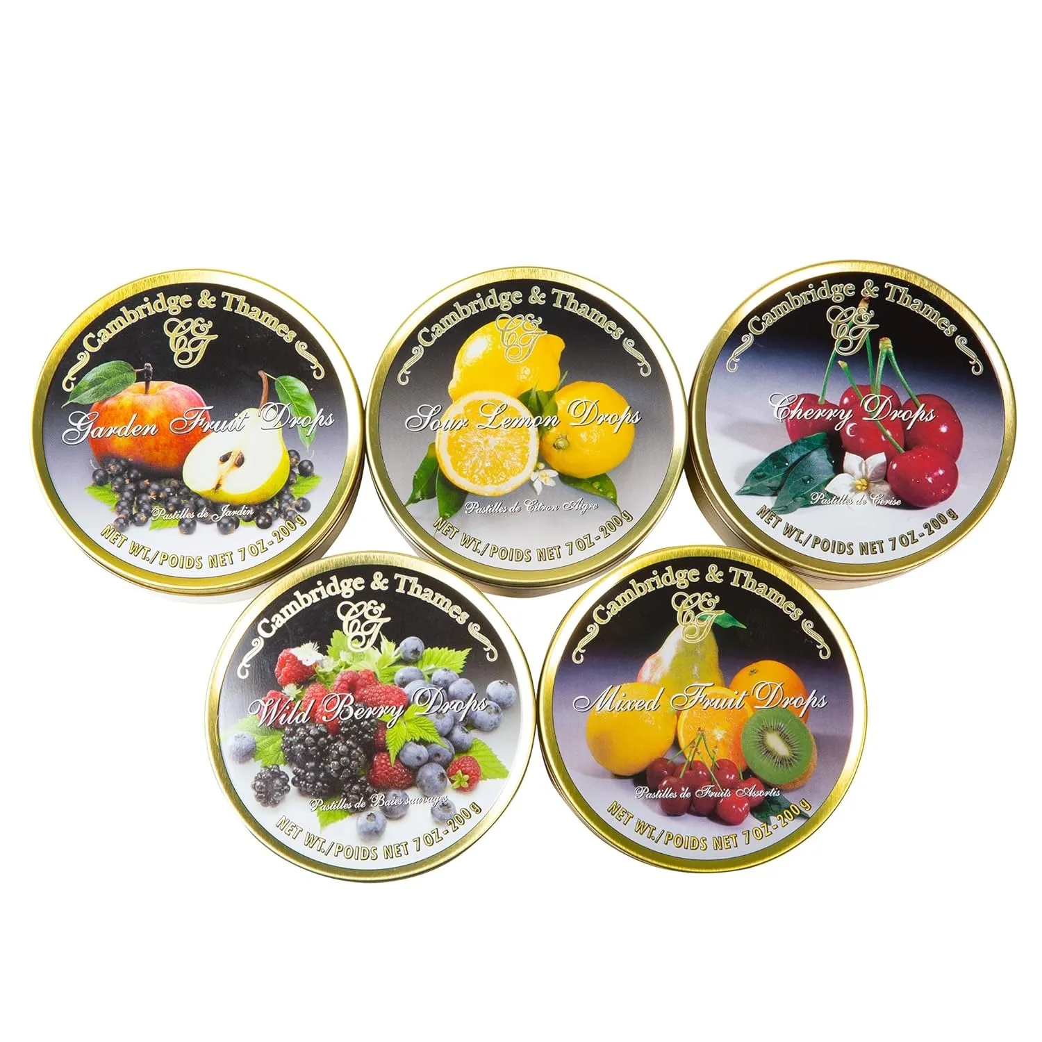 Cambridge & Thames, Made in Germany, Citrus Fruit Candy, 7oz Tin 2-Pack