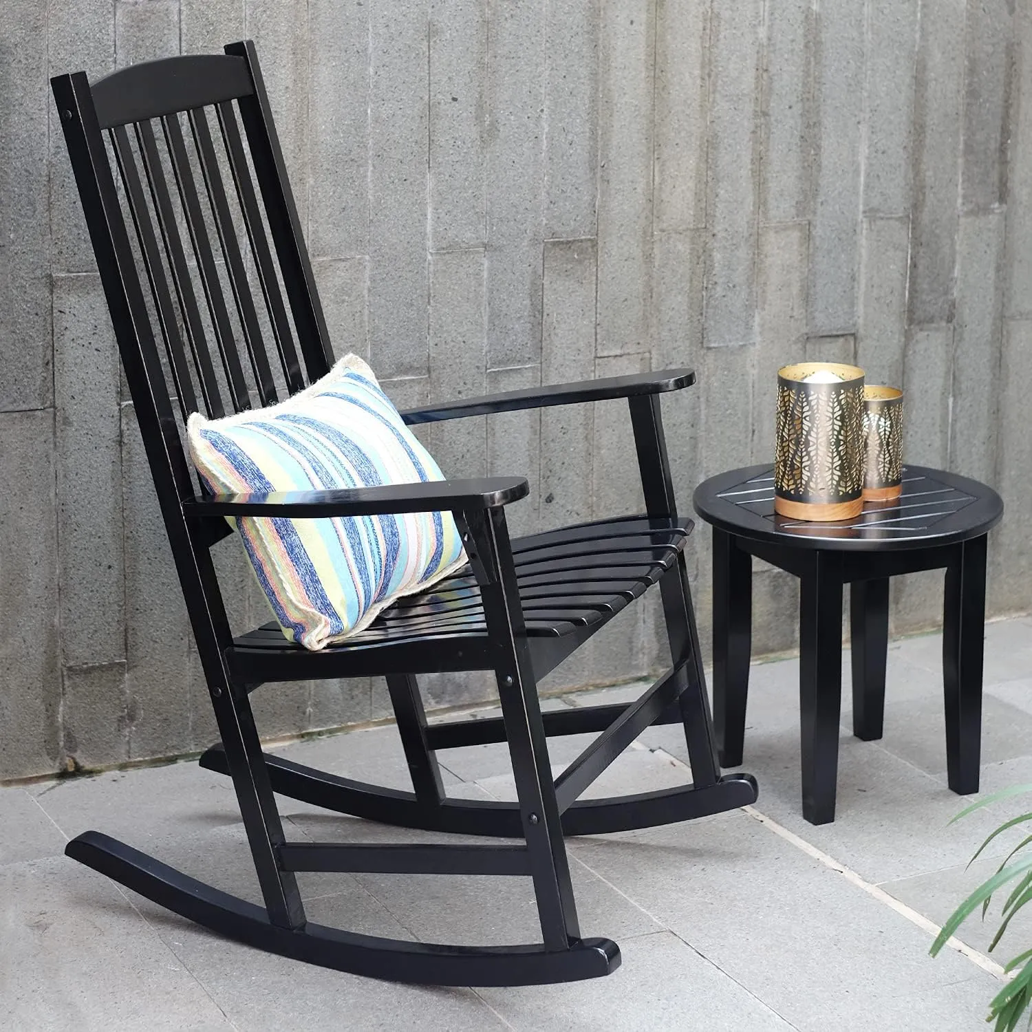 Cambridge Casual Solid Wood Bentley Porch Rocking Chair, Black
