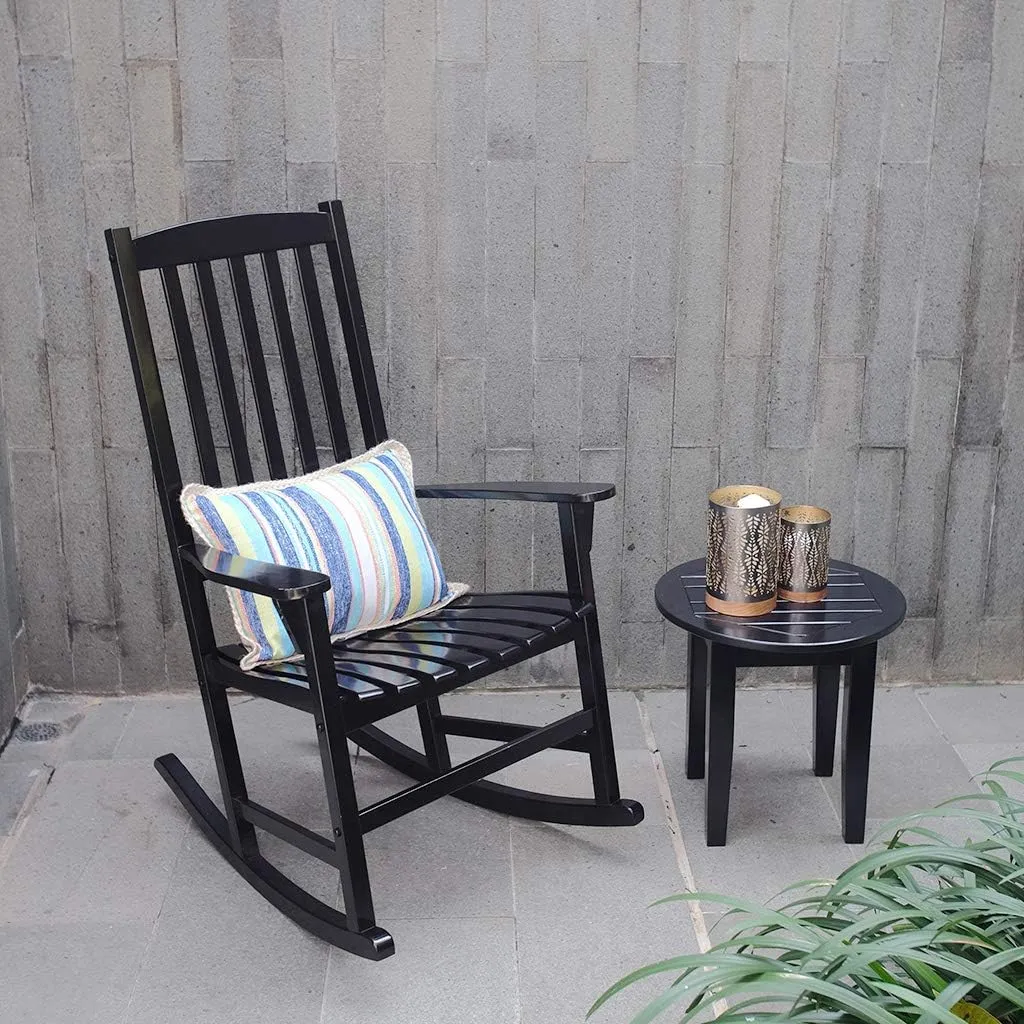 Cambridge Casual Solid Wood Bentley Porch Rocking Chair, Black