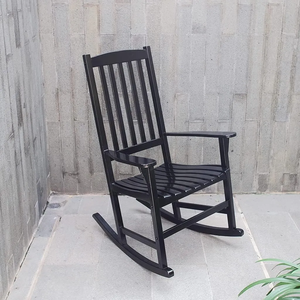 Cambridge Casual Solid Wood Bentley Porch Rocking Chair, Black