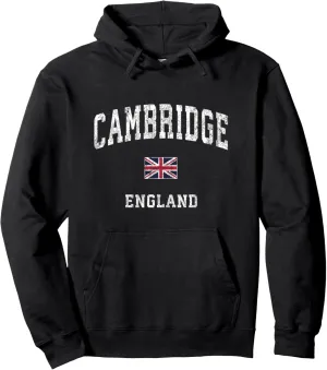 Cambridge England Vintage Athletic Sports Design Pullover Hoodie