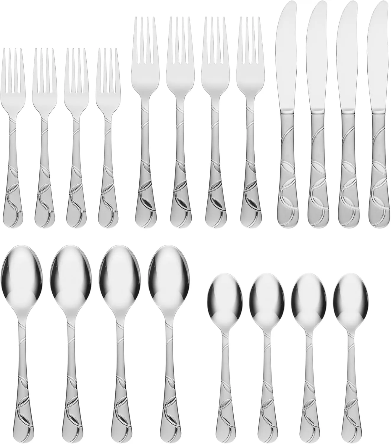 Cambridge Felicity Sand Piece Flatware Set, 20 Count