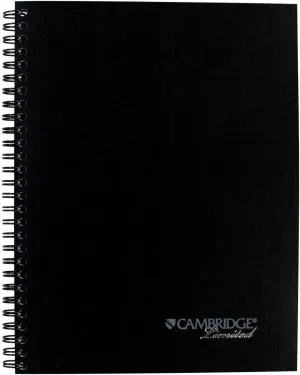 Cambridge Limited Notebook, 9-1/2” x 7-1/4”, 80 Sheet Business/Meeting Notebook, Black, 4 Pack (06982)