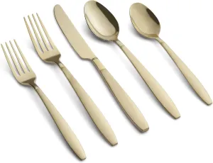 Cambridge Mathison Champagne Sand/Mirror Piece Flatware, 45 Count, No Color