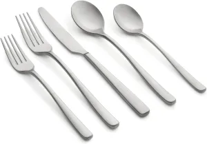 CAMBRIDGE Rise 20-Piece Flatware Set, Service for 4, 0, SILVER SATIN