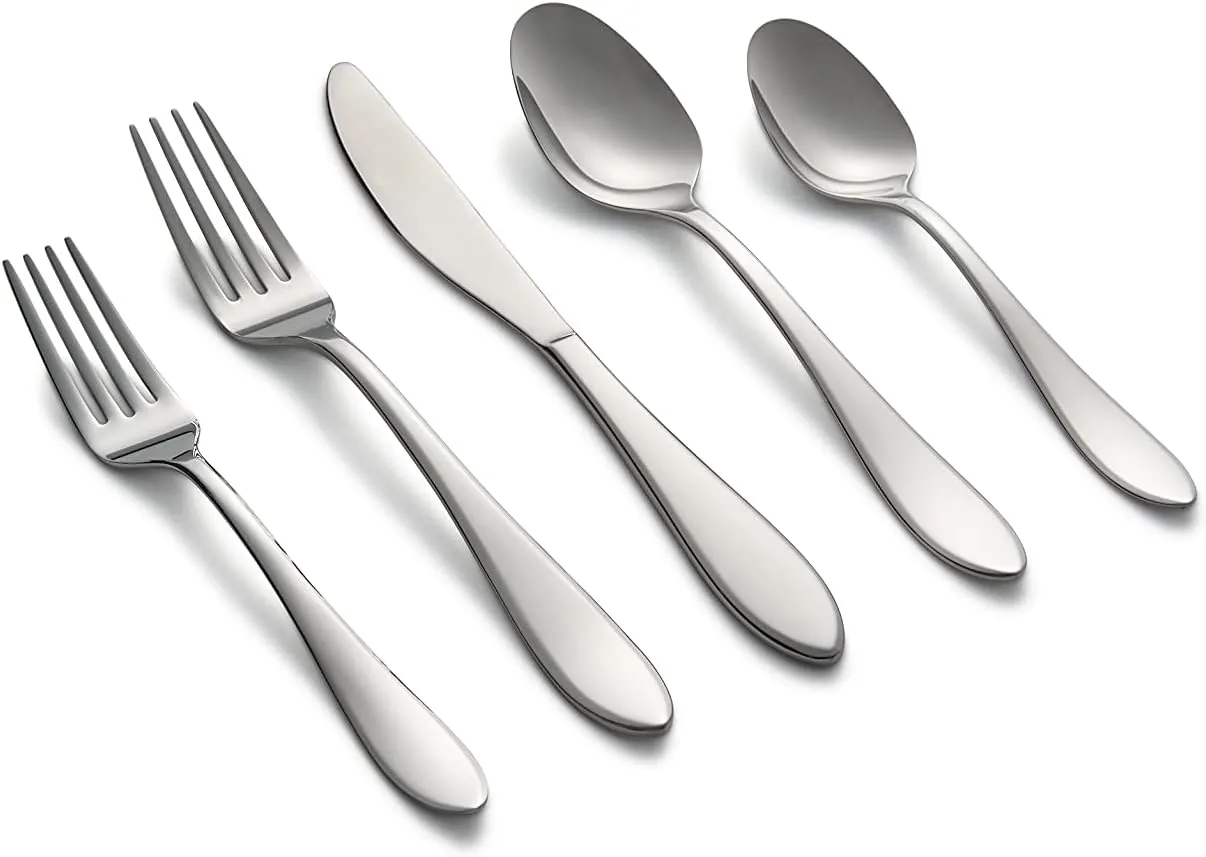 CAMBRIDGE Silversmiths Delia Mirror 20-Piece Flatware Set, Service for 4