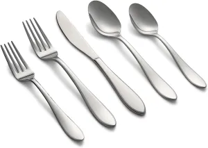 CAMBRIDGE Silversmiths Delia Mirror 20-Piece Flatware Set, Service for 4