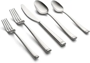 Cambridge Silversmiths Kingsland Mirror 20 Piece Flatware Set, Service for Four, silver