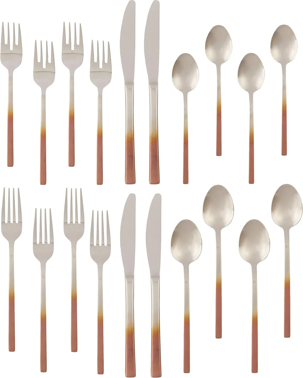 Cambridge Silversmiths Satin Mirror Kelvin Copper Ombre 18/8-20 Flatware Set, 20 Piece