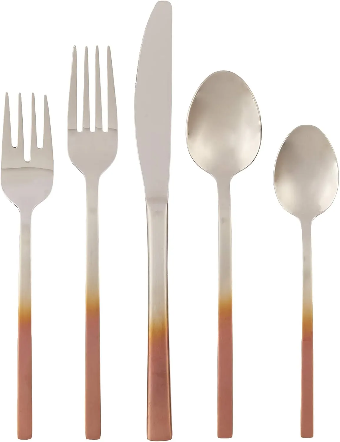 Cambridge Silversmiths Satin Mirror Kelvin Copper Ombre 18/8-20 Flatware Set, 20 Piece
