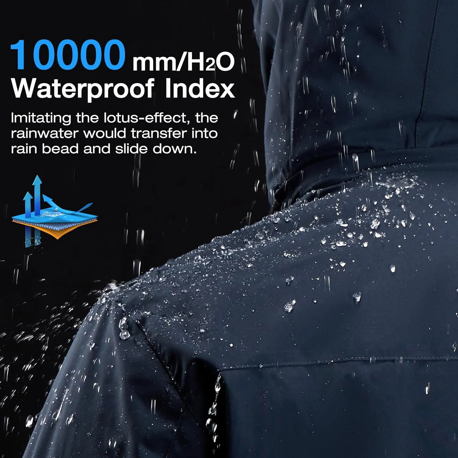 CAMEL CROWN Men's Mountain Ski Snow Jacket Waterproof Winter Coat Snowboarding Windbreaker Windproof Warm Hooded Snow Coat