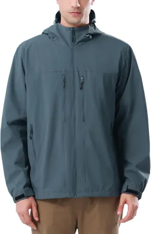 CAMEL CROWN Men's Waterproof Softshell Jacket Lightweight Windbreaker Hooded Rain Coat For Outdoor Hiking