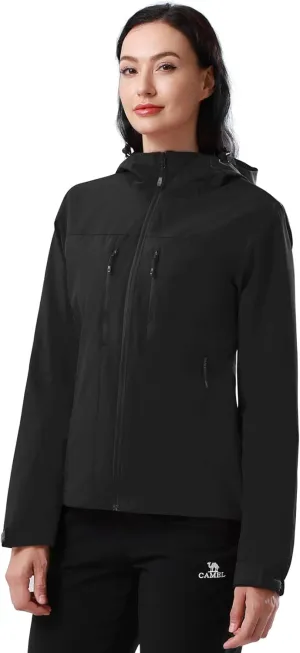 CAMEL CROWN Women's Waterproof Windbreaker Jacket, Lightweight Wind-Resistant Hiking Coat