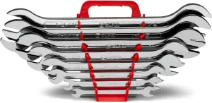 Capri Tools Super-Thin Open End Wrench Set with Wrench Rack, SAE, 1/4 to 1-1/4 in., 8-Piece