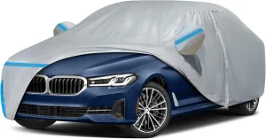 Car Cover for 2007-2025 BMW 5 Series 528i 530i 535i 540i M5 M550i M550, Waterproof Custom-fit All Weather Sun Rain UV Dust Snow Protection Outdoor Car Cover with Door Zipper and Cotton Lining