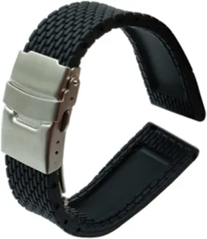 CAREG Quick Release Silicone Rubber Watchband 18mm 20mm 22mm 24mm Compatible With Jacques Lemans Strap Wrist Belt Bracelet Durable