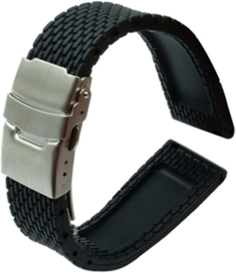 CAREG Quick Release Silicone Rubber Watchband 18mm 20mm 22mm 24mm Compatible With Jacques Lemans Strap Wrist Belt Bracelet Durable