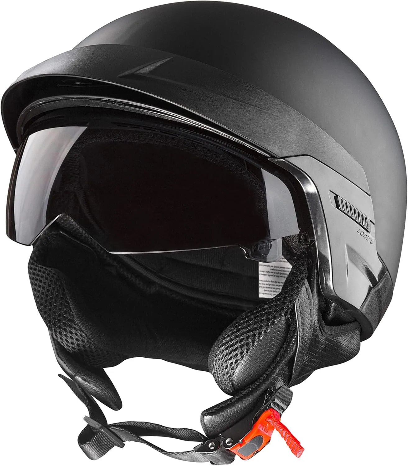 Cartman Motorcycle Open Face Helmet with Sun Visor Quick Release Buckle, DOT Approved, Large