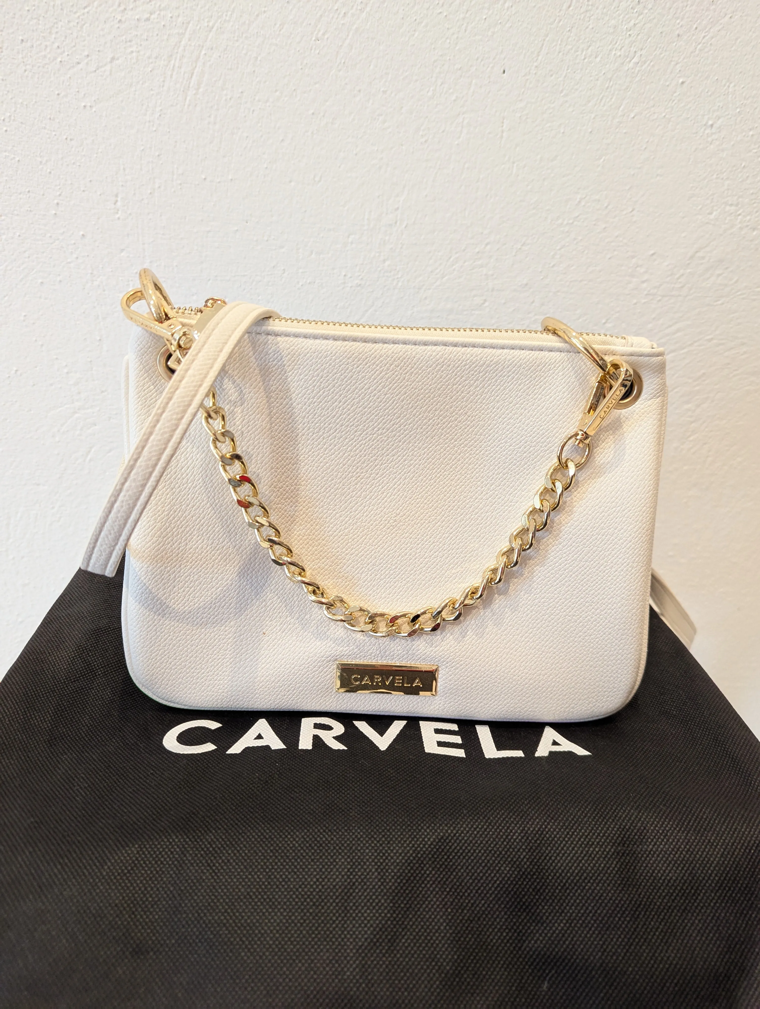 Carvela white crossbody bag