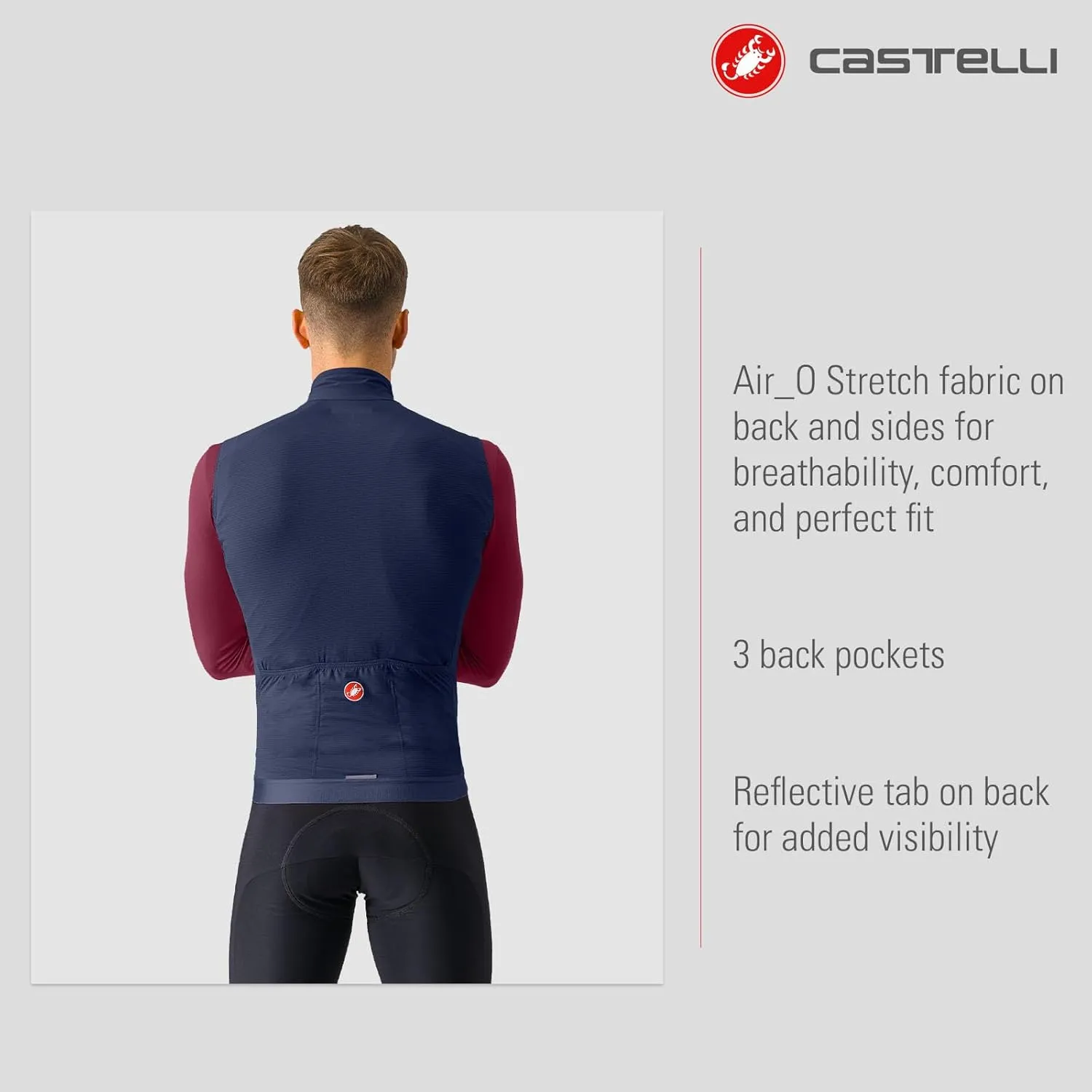 CASTELLI Men’s Espresso Vest, Windproof Shell Vest for Road Cycling & Gravel Biking
