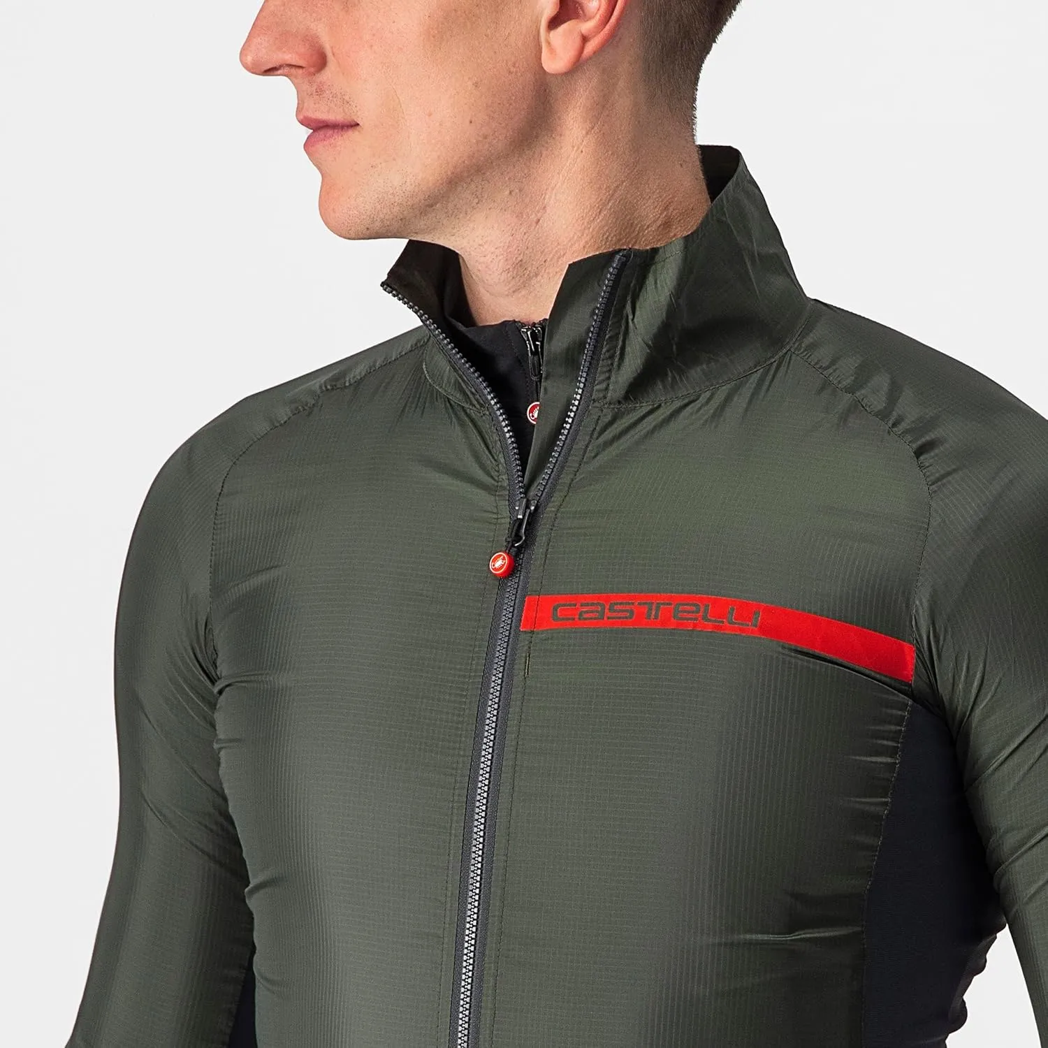 CASTELLI Men's Squadra Stretch Jacket, Windproof Zip Up Shell for Road Cycling