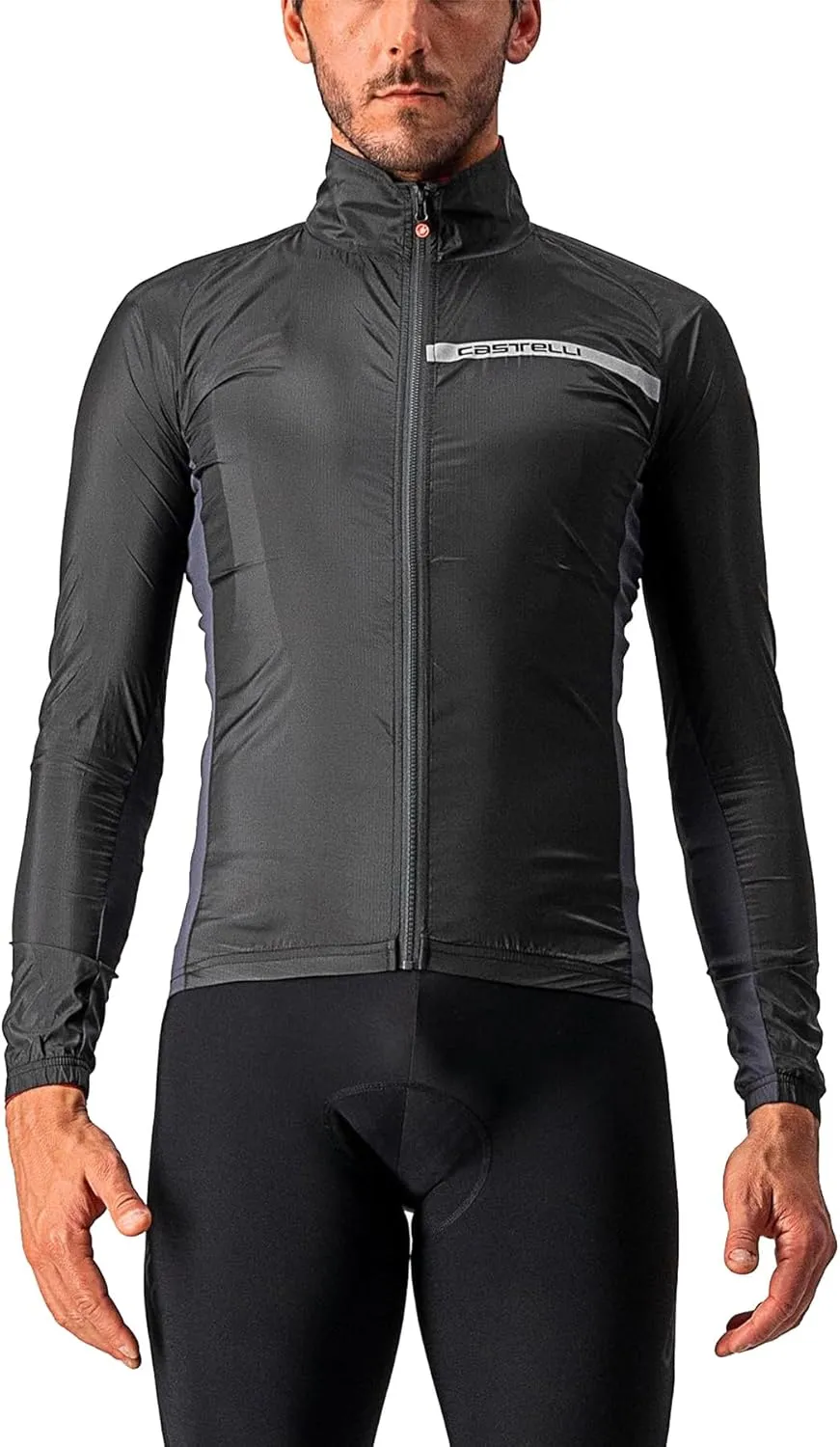 CASTELLI Men's Squadra Stretch Jacket, Windproof Zip Up Shell for Road Cycling
