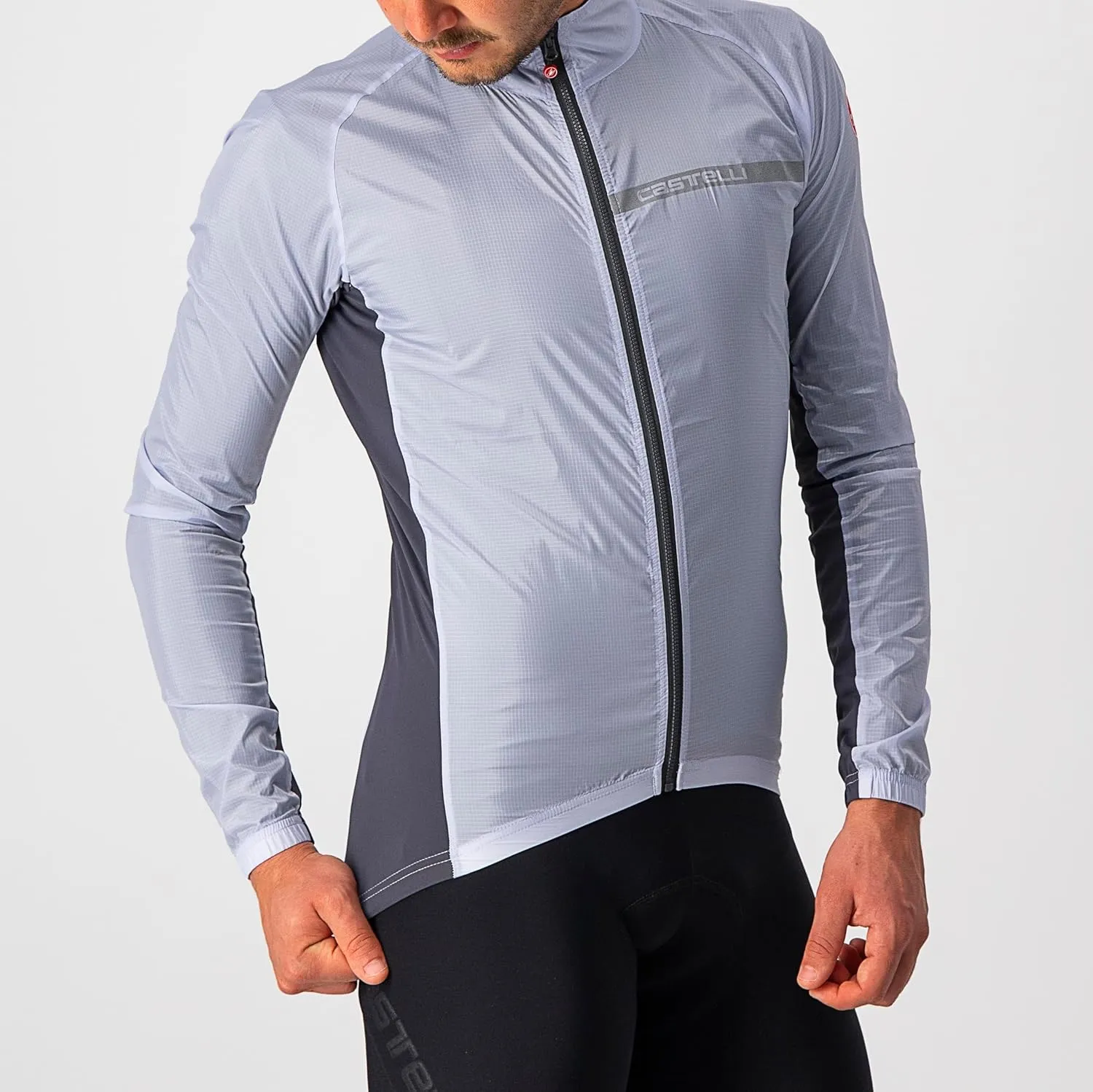 CASTELLI Men's Squadra Stretch Jacket, Windproof Zip Up Shell for Road Cycling