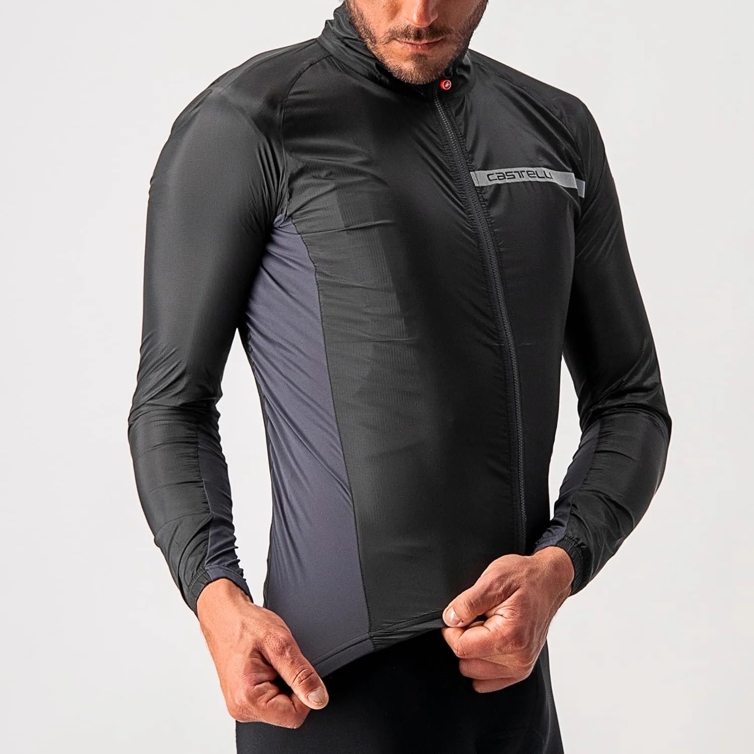 CASTELLI Men's Squadra Stretch Jacket, Windproof Zip Up Shell for Road Cycling