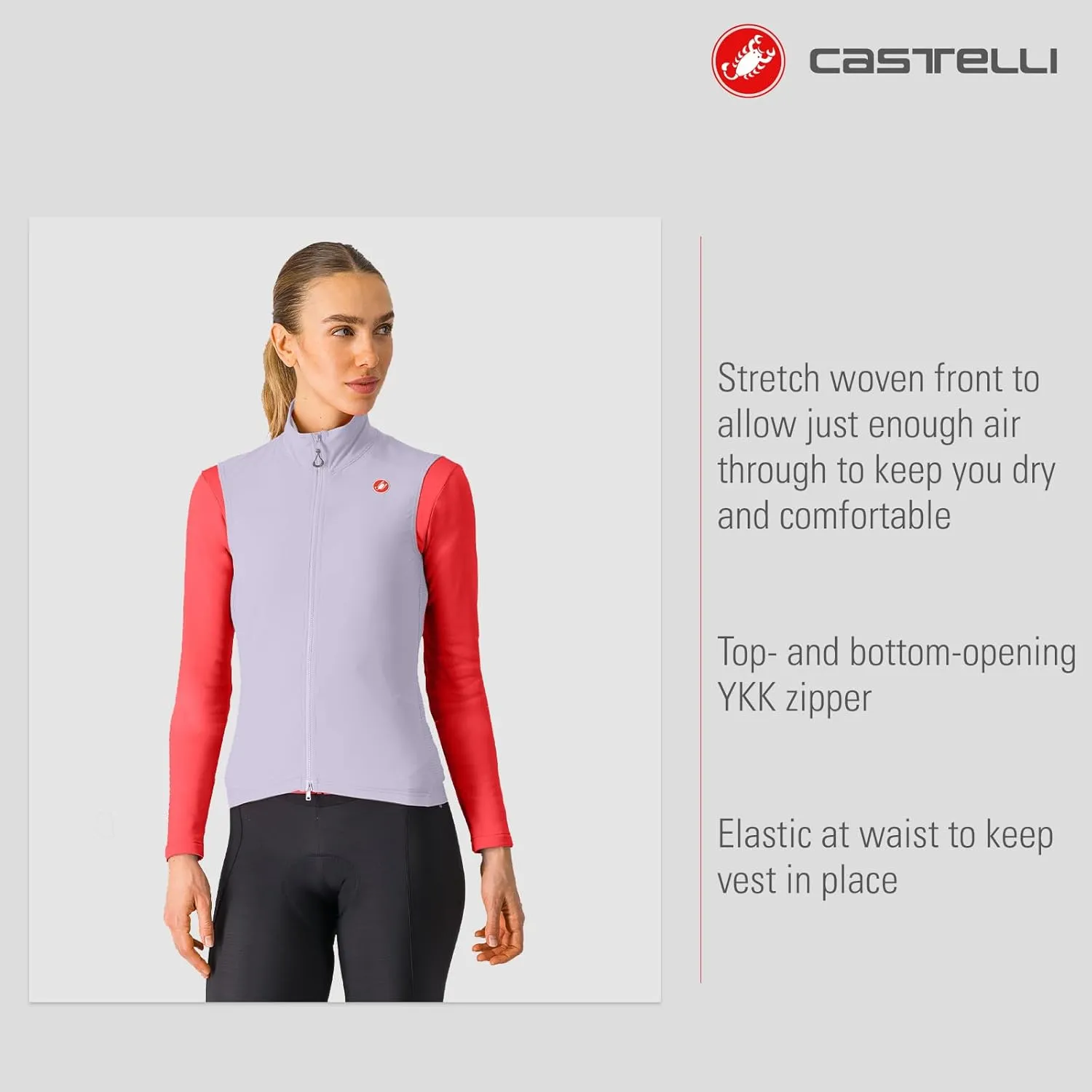 CASTELLI Women’s Espresso Vest, Windproof Shell Vest for Road Cycling & Gravel Biking