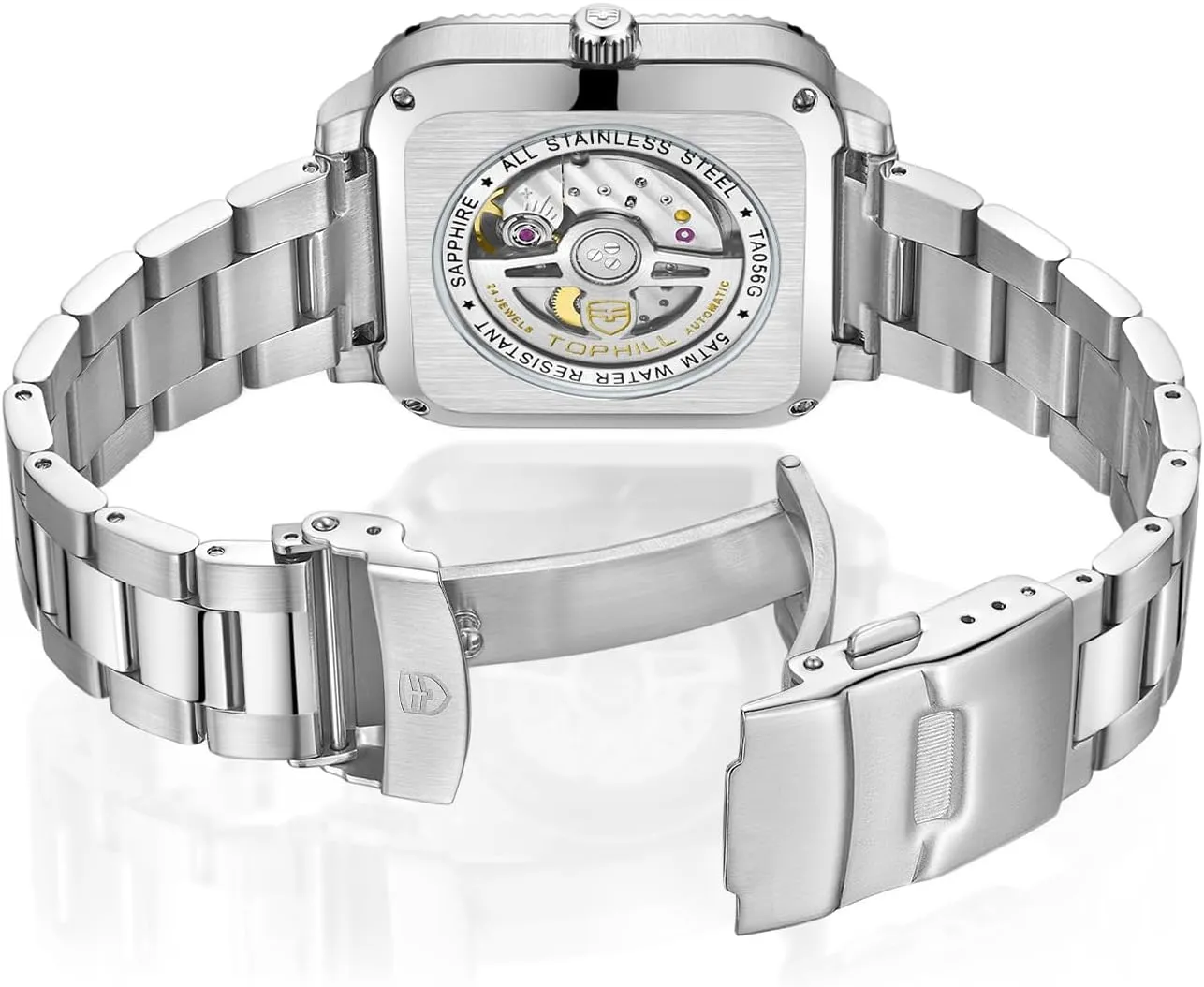 Casual Men's Mechanical Wristwatches Ultra-Thin Mechanical Movement Calendar Sapphire Waterproof Watches for Men TA056G
