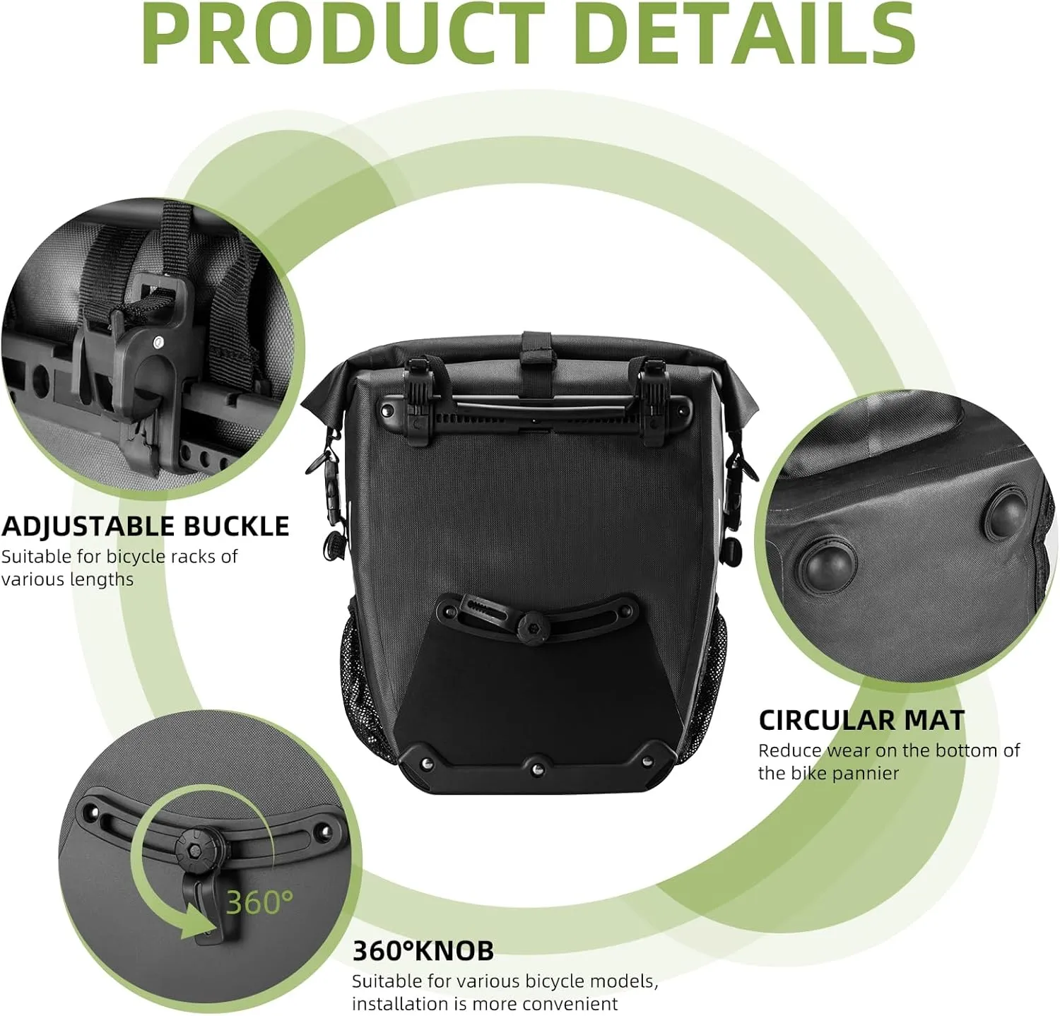 CbRSPORTS Waterproof Bike Panniers Bag 27L,Road Mountain Ride Bike Rear Bag with Shoulder Strap Bcycle Bags