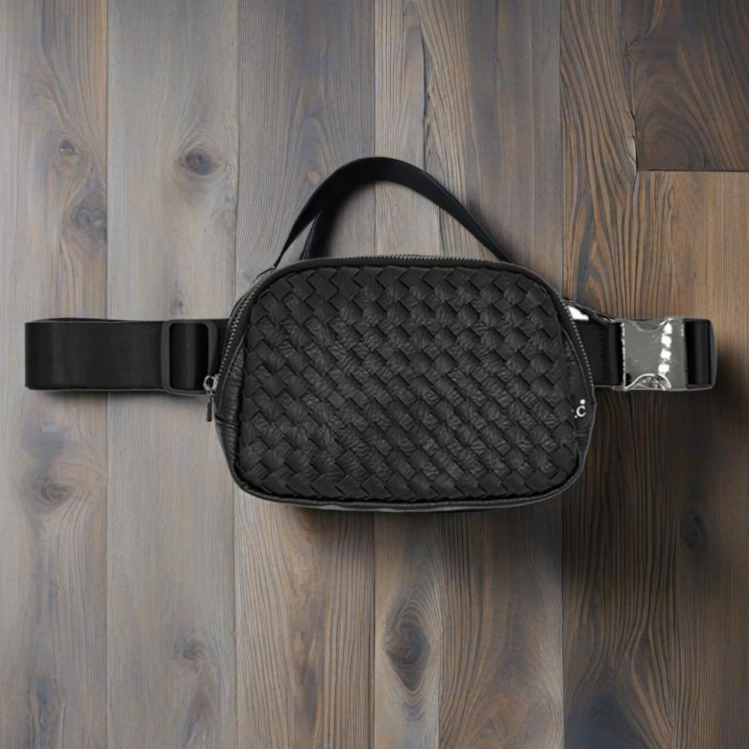 CC Vegan Leather Woven Fanny Pack - BGS4360 - By Contagious Wholesale