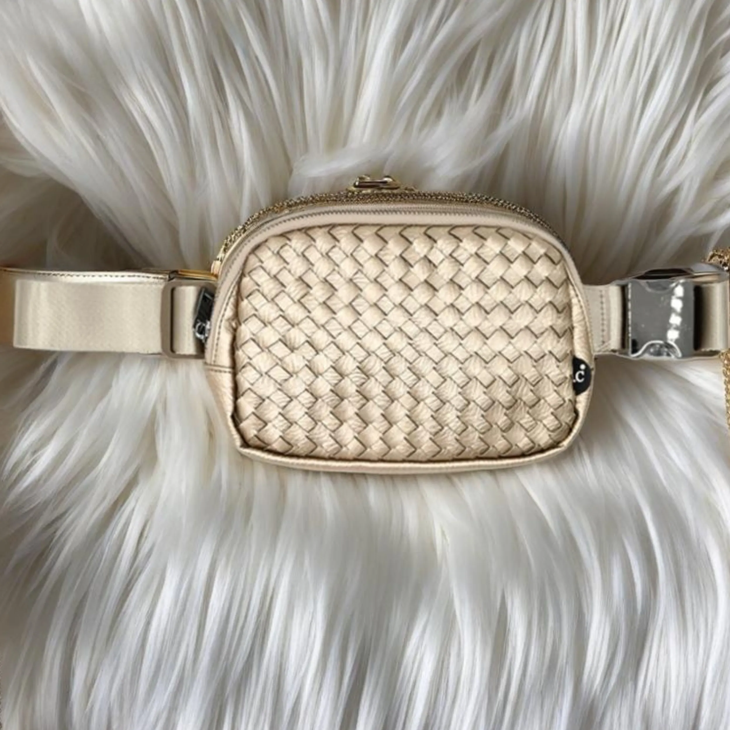 CC Vegan Leather Woven Fanny Pack - BGS4360 - By Contagious Wholesale