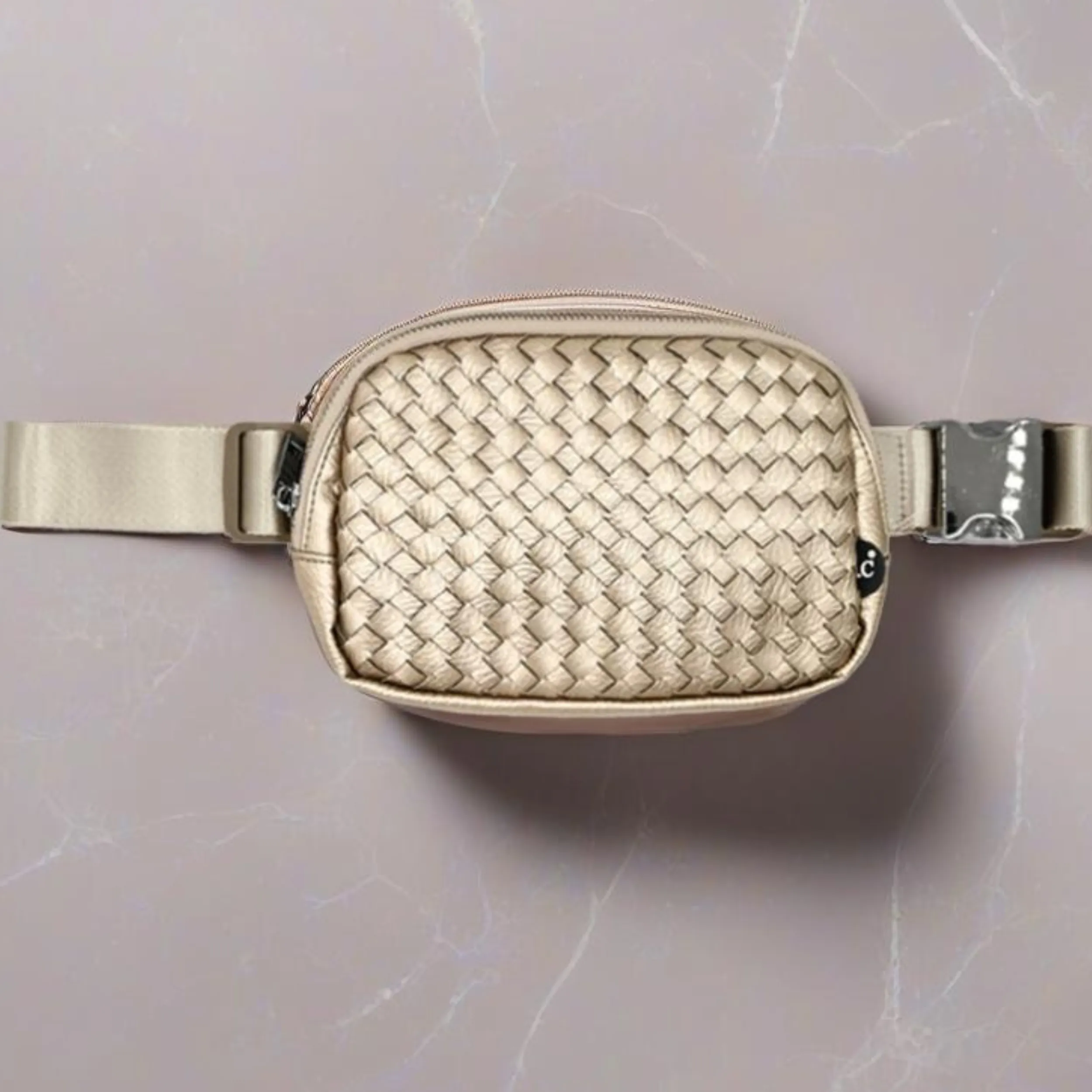 CC Vegan Leather Woven Fanny Pack - BGS4360 - By Contagious Wholesale