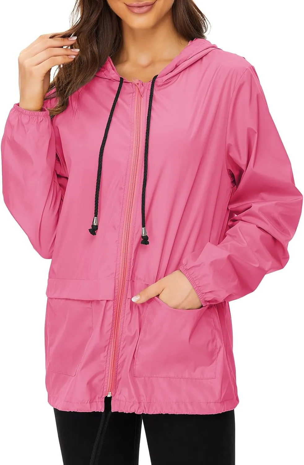 Century Star Packable Rain Jackets for Women Waterproof Lightweight Raincoat with Hood Windbreaker Jacket Women Rain Coats