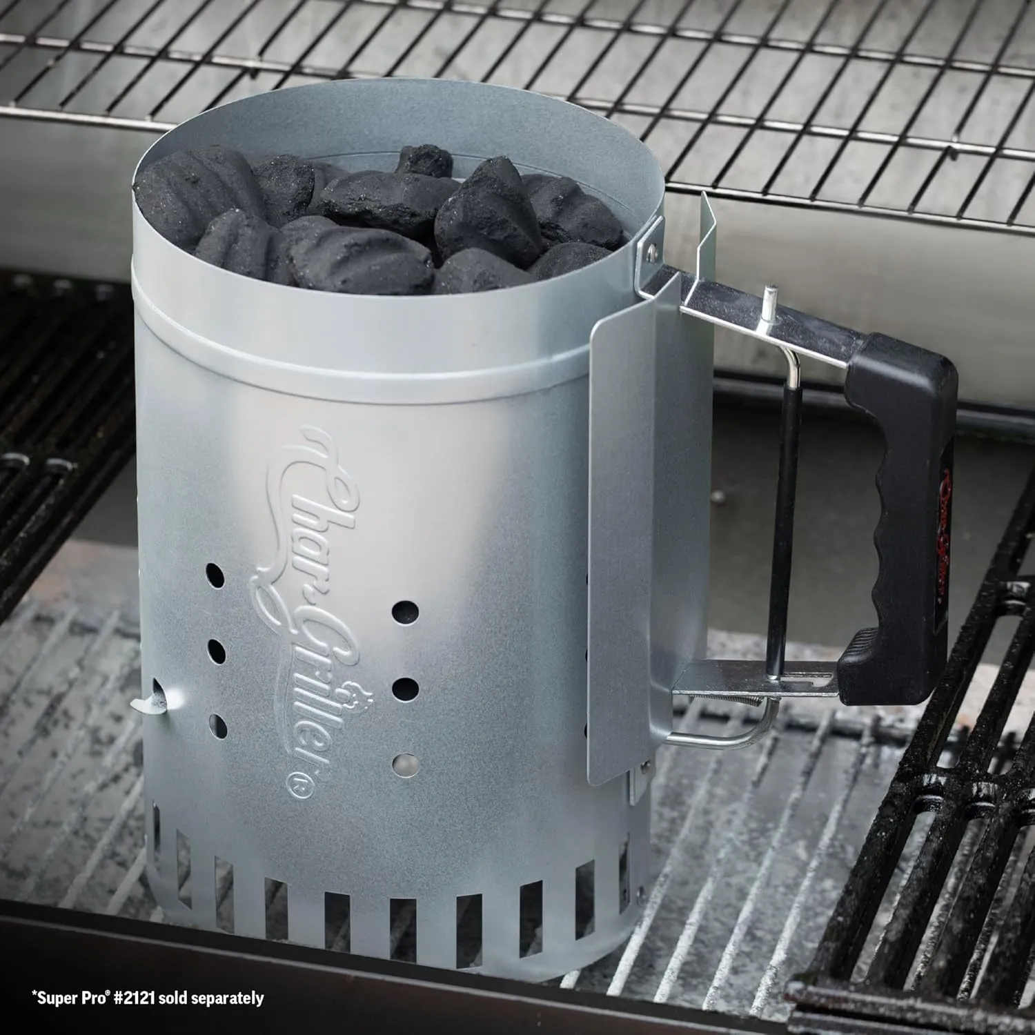 Char-Griller 19586 Charcoal Chimney Starter, Stainless