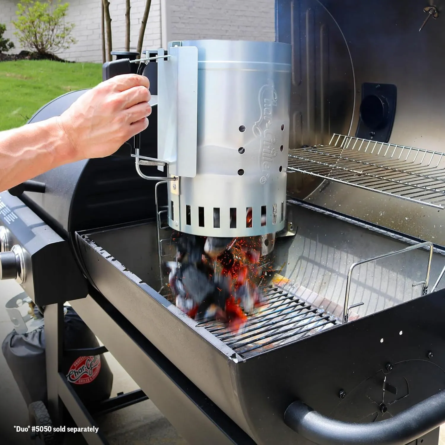 Char-Griller 19586 Charcoal Chimney Starter, Stainless