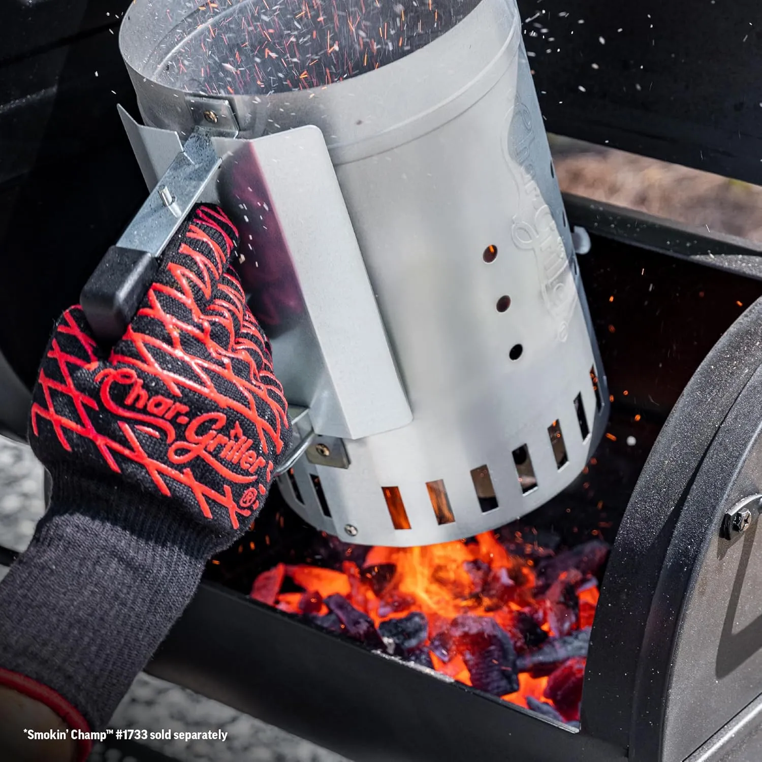 Char-Griller 19586 Charcoal Chimney Starter, Stainless