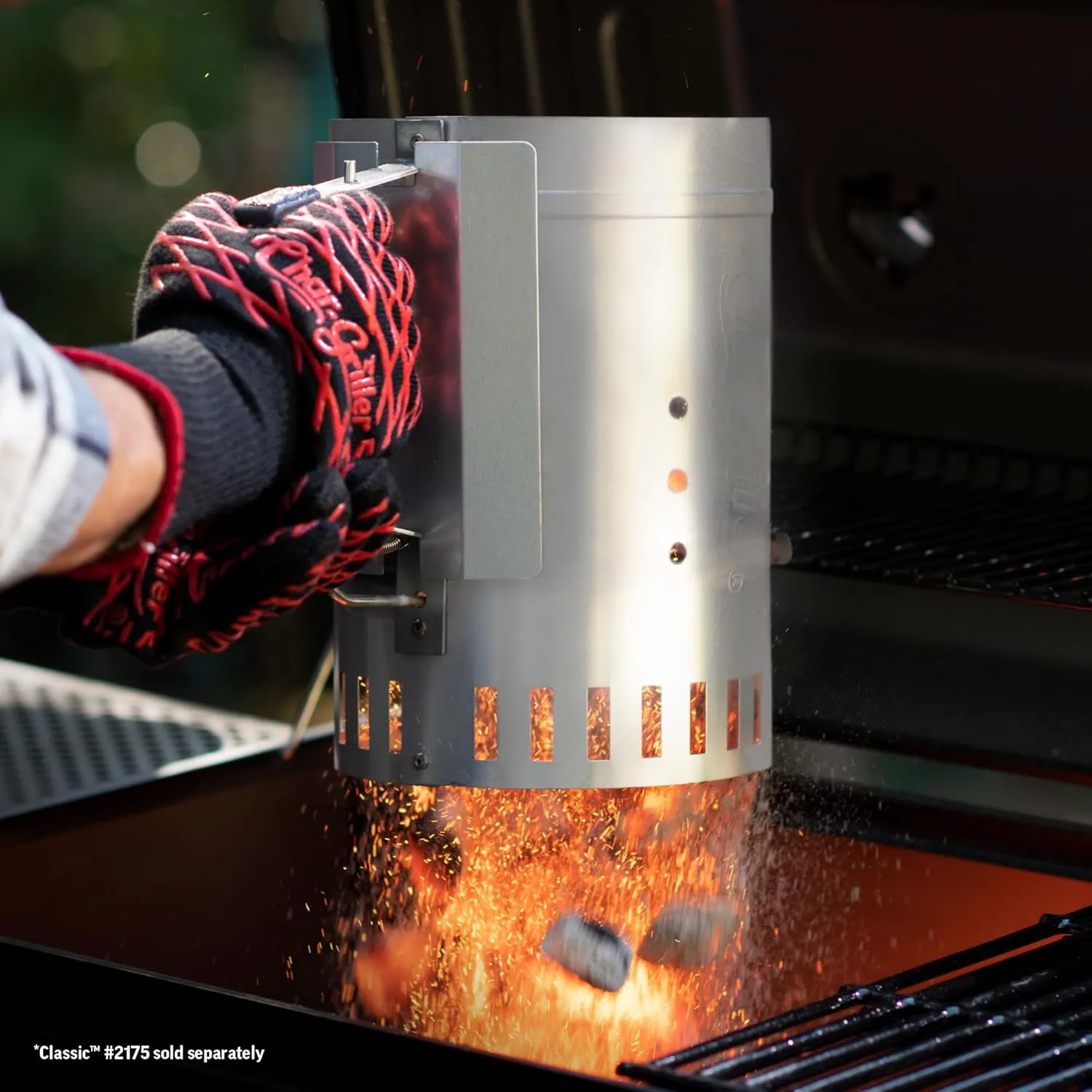 Char-Griller 19586 Charcoal Chimney Starter, Stainless