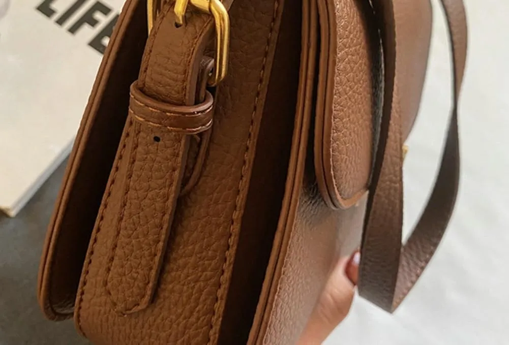 Chic Versatile Women PU Leather Crossbody Shoulder Bag - Vintage Small Square Shape Trendy & Effortlessly Stylish